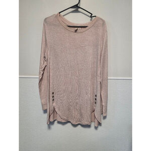 Women's MISIA Pink Long Sleeve Tee with Side‎ Buttons - Size L